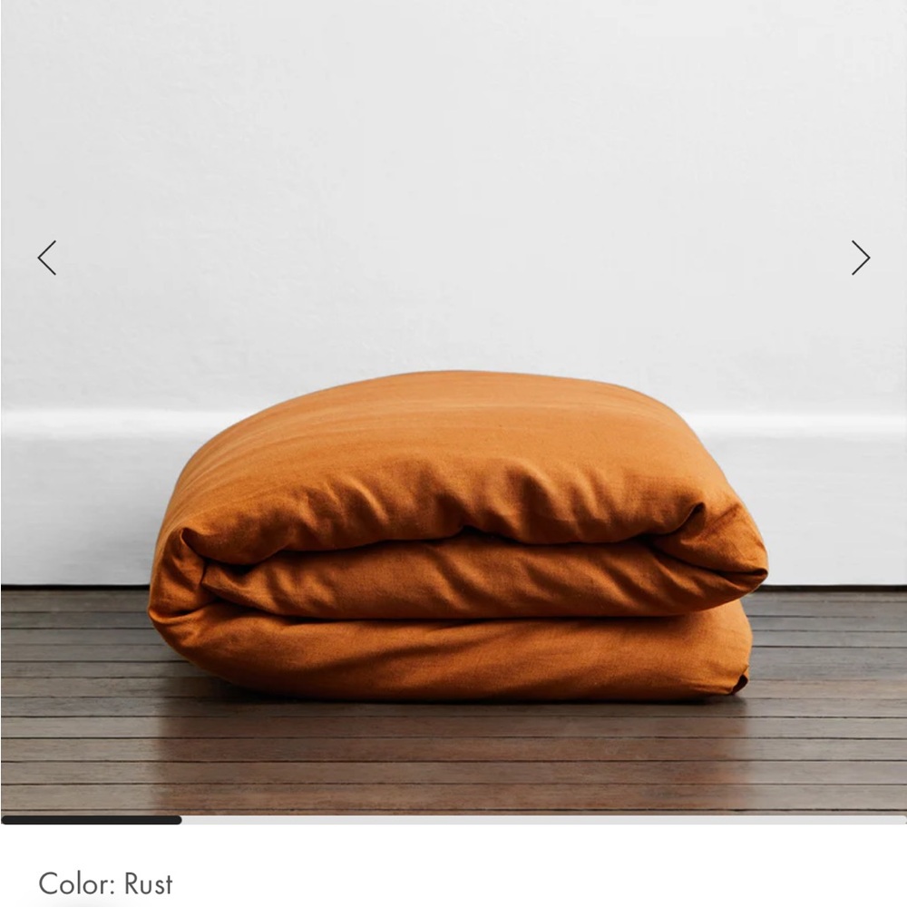 EUC 100% Linen Bed Threads Rust Duvet Cover - Picture 3 of 7